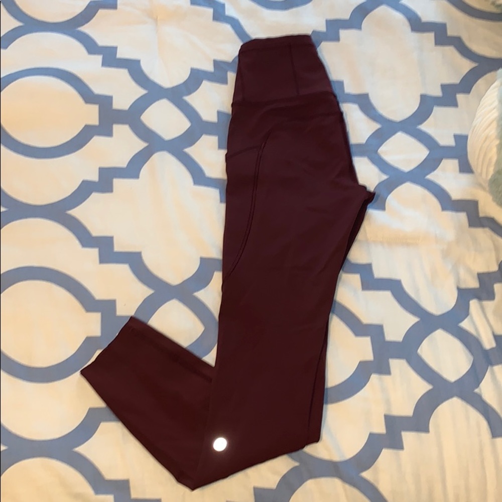 Lululemon 7/8 maroon leggings